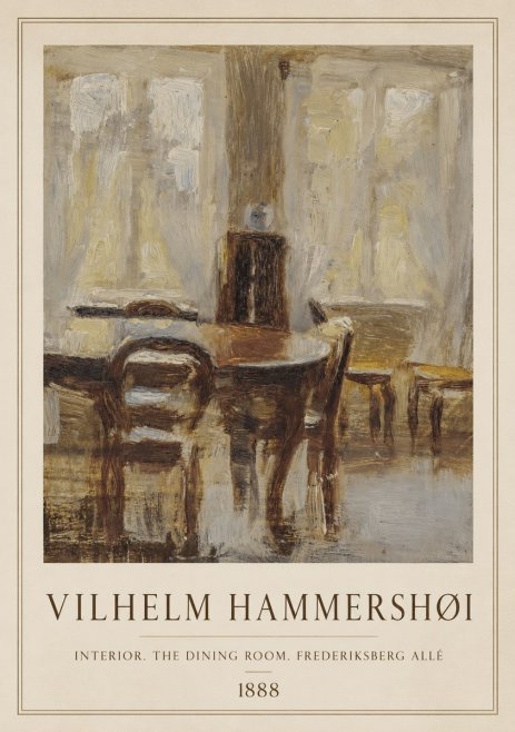 Vilhelm Hammershøi Interior. the Dining Room. Frederiksberg Allé No1 - Poster