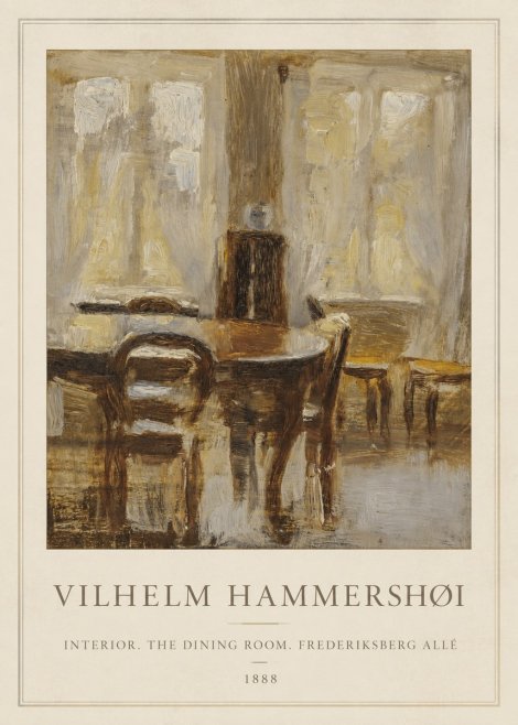 Vilhelm Hammershøi Interior. the Dining Room. Frederiksberg Allé No5 - Poster