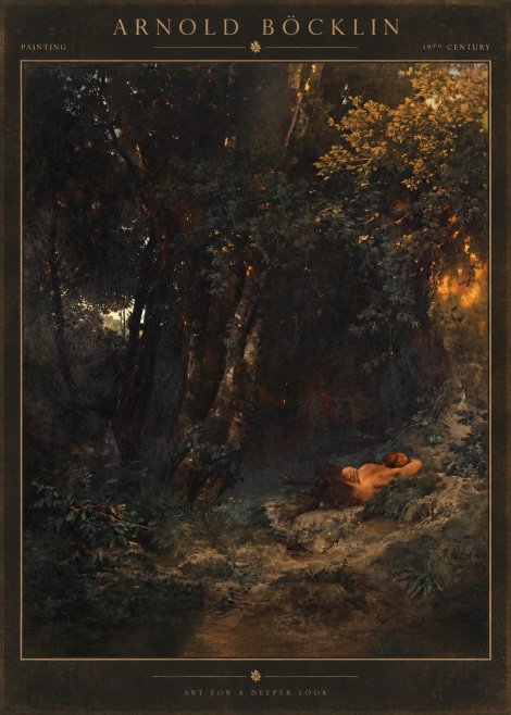 Arnold Böcklin A Faun Asleep No2 - Poster