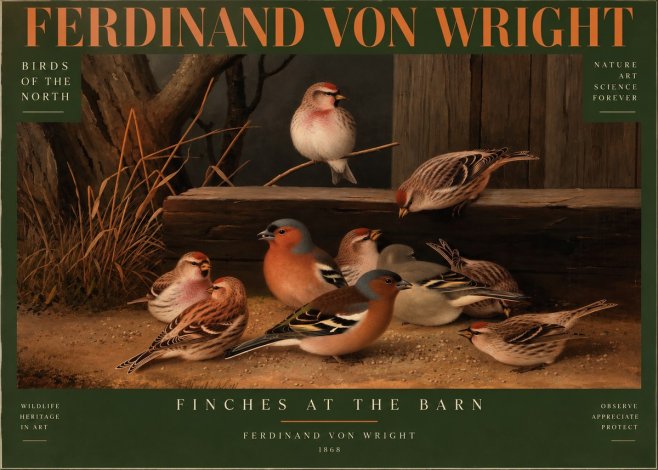 Ferdinand von Wright Finches No4 - Poster