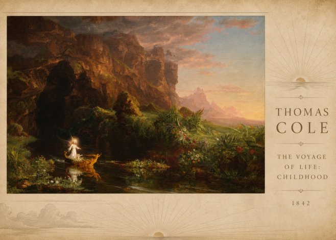 Thomas Cole The Voyage of Life: Childhood III No3 - Poster