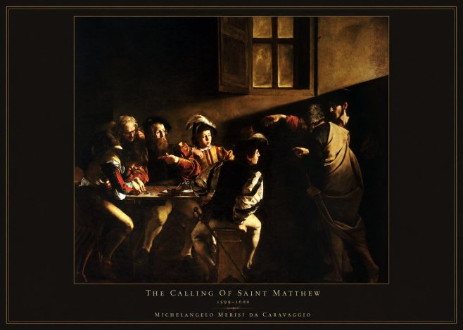 Michelangelo Merisi da Caravaggio The Calling of Saint Matthew I No4 - Poster