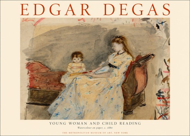 Edgar Degas Young Woman and Child Reading No1 - Poster
