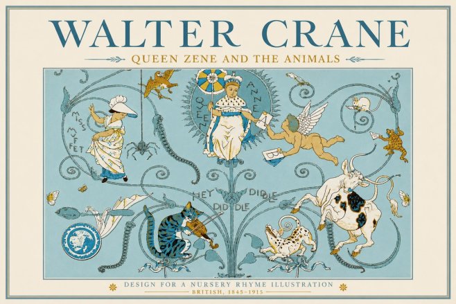 Walter Crane Queen Zene and the Animals No3 - Poster