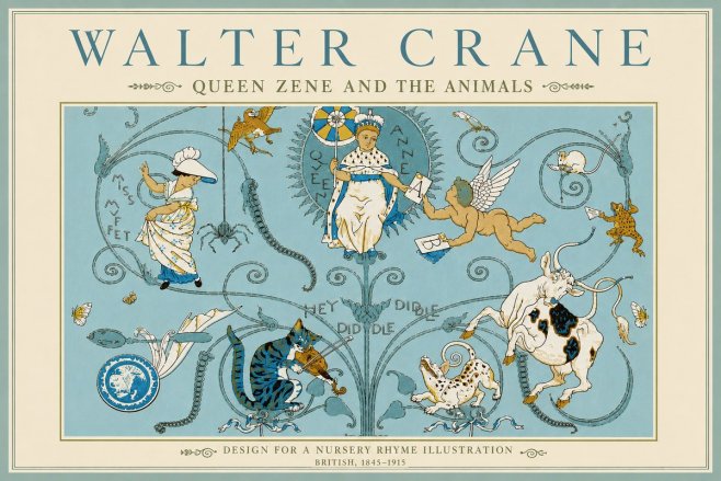 Walter Crane Queen Zene and the Animals No4 - Poster