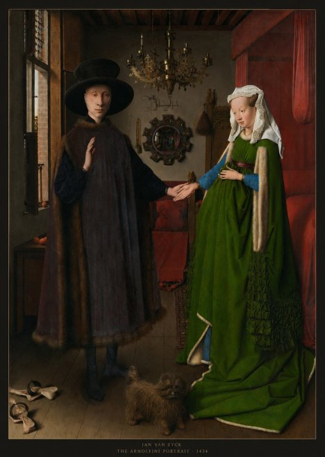 Jan van Eyck The Arnolfini Portrait V No6 - Poster