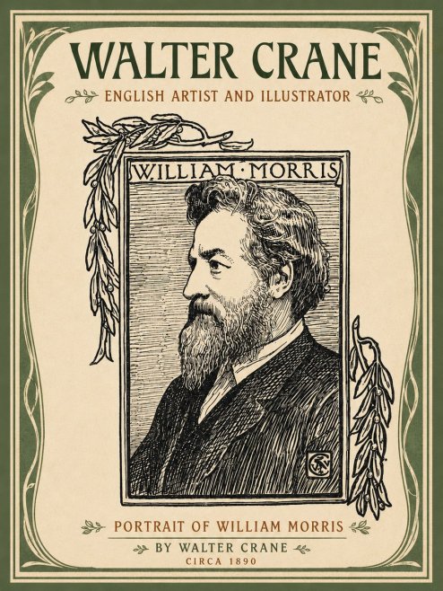 Walter Crane Portrait of William Morris No4 - Poster