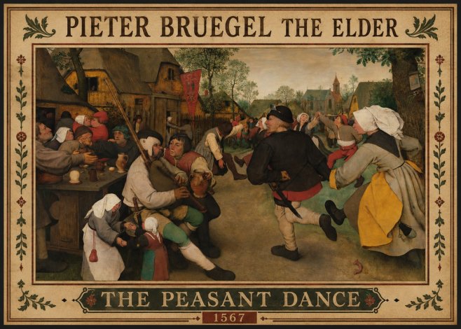 Pieter Bruegel The Peasant Dance II No1 - Poster