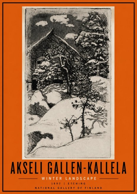 Akseli Gallen-Kallela Winter Landscape I No4 - Poster
