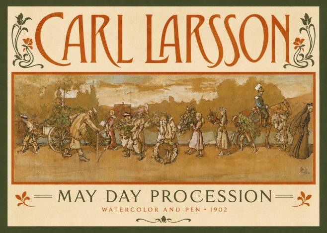 Carl Larsson May Day Procession No4 - Poster