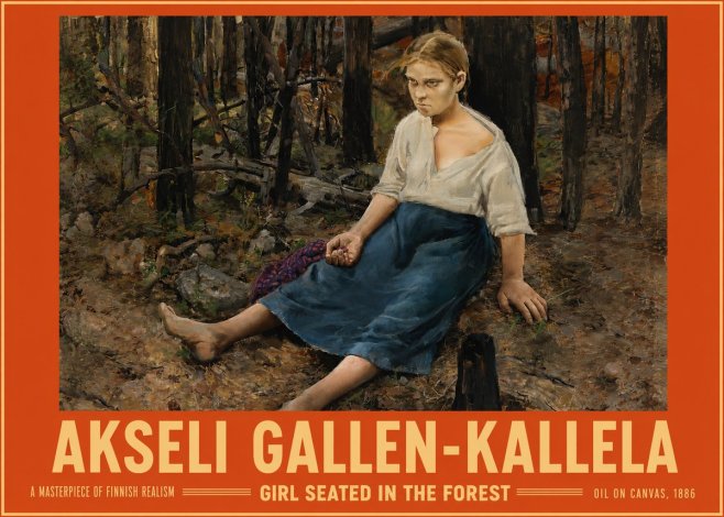 Akseli Gallen-Kallela The Little Berry Picker No6 - Poster