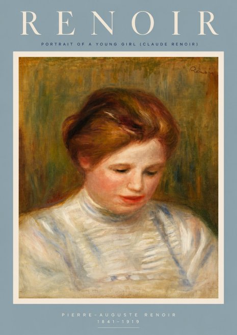 Renoir Portrait of a Young Girl (Claude Renoir) No2 - Poster