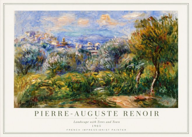 Renoir Landscape with Trees and Town No6 - Poster