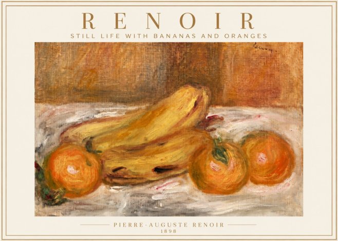 Renoir Still Life with Bananas and Oranges No4 - Poster