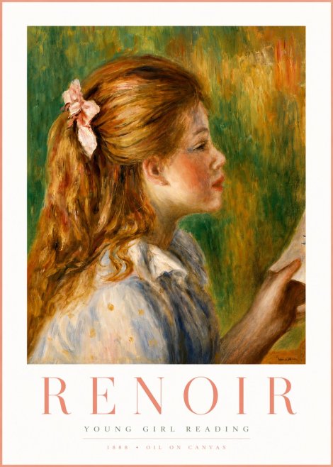 Renoir Young Girl Reading II No3 - Poster