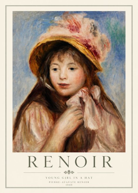 Renoir Young Girl in a Hat No2 - Poster