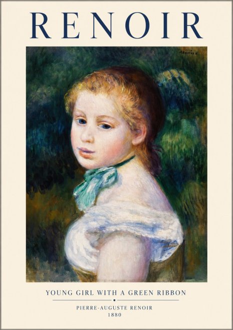 Renoir Young Girl with a Green Ribbon No1 - Poster
