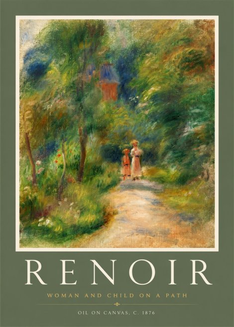 Renoir Woman and Child in a Landscape II No2 - Poster