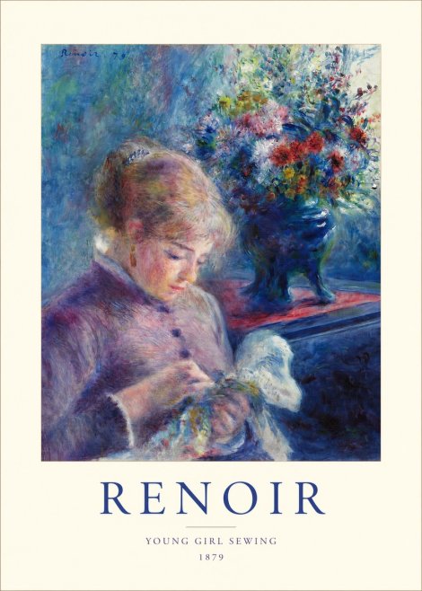 Renoir Young Girl Sewing No1 - Poster