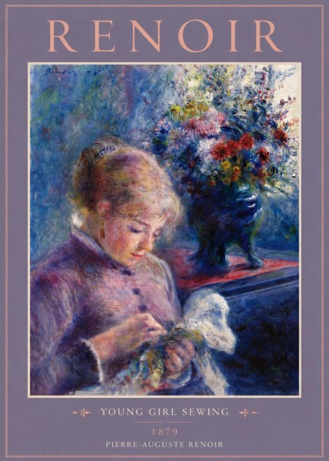 Renoir Young Girl Sewing No4 - Poster
