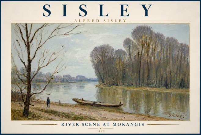 Sisley River Scene at Morangis No6 - Poster
