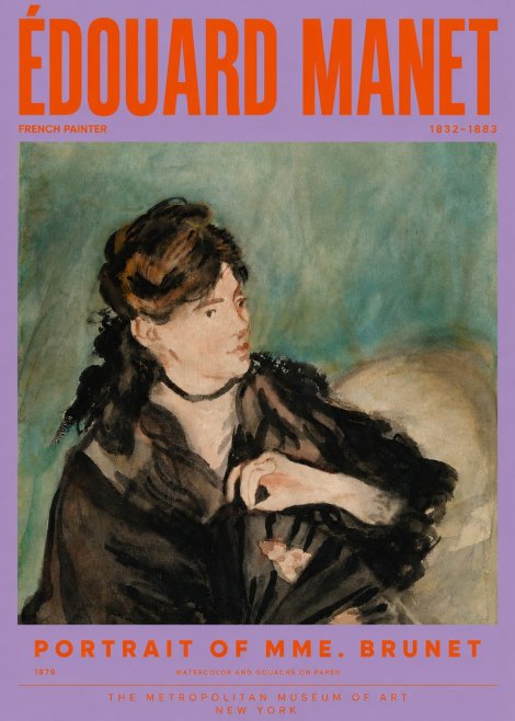 Édouard Manet Portrait of Mme. Brunet No6 - Poster