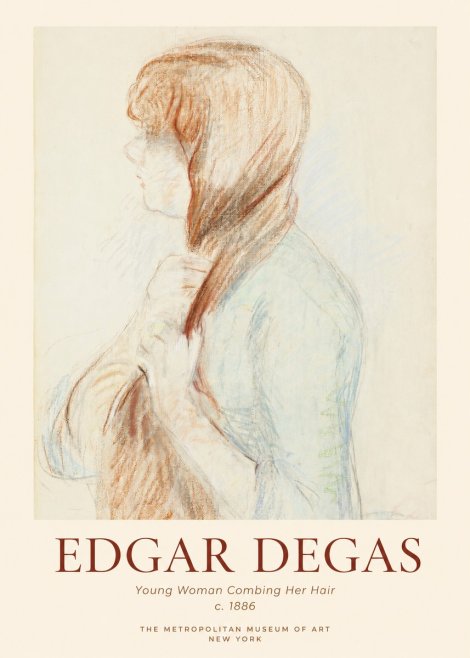 Edgar Degas Young Woman Combing Her Hair No1 - Poster