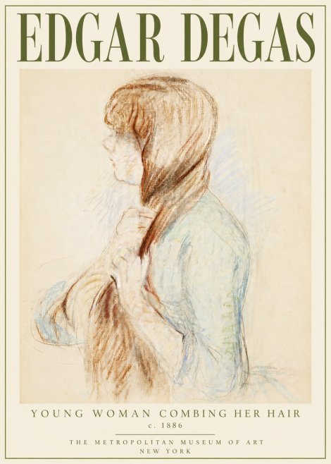 Edgar Degas Young Woman Combing Her Hair No4 - Poster