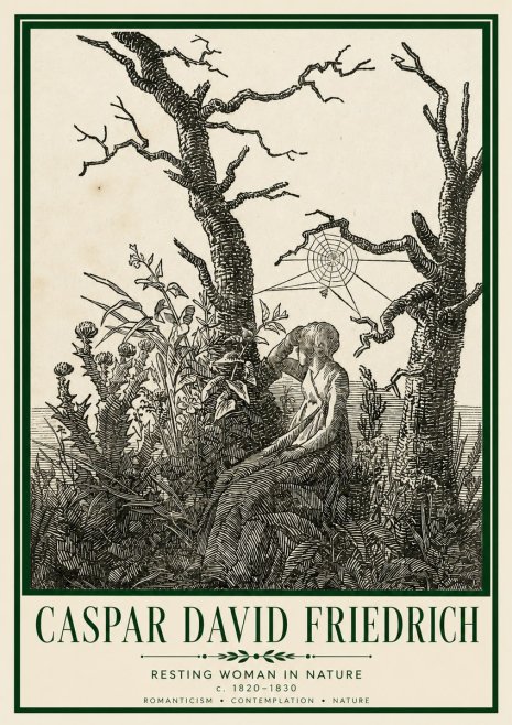 Caspar David Friedrich Resting Woman in Nature No3 - Poster