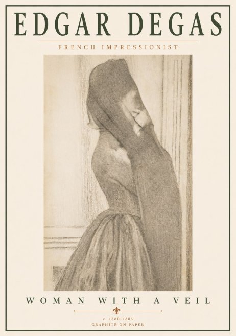 Edgar Degas Woman with a Veil No6 - Poster