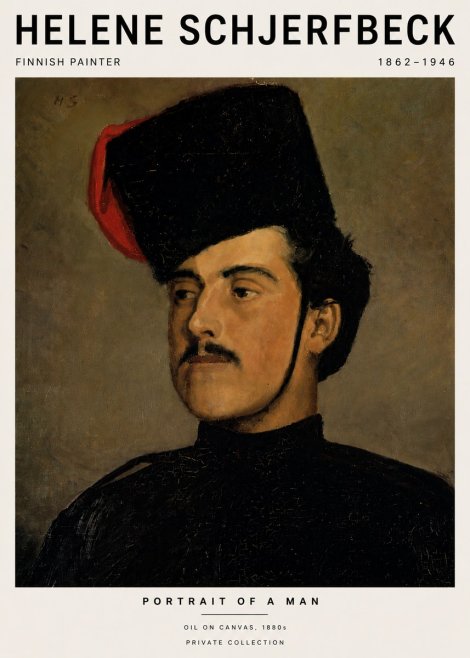 Helene Schjerfbeck Portrait of a Man II No6 - Poster