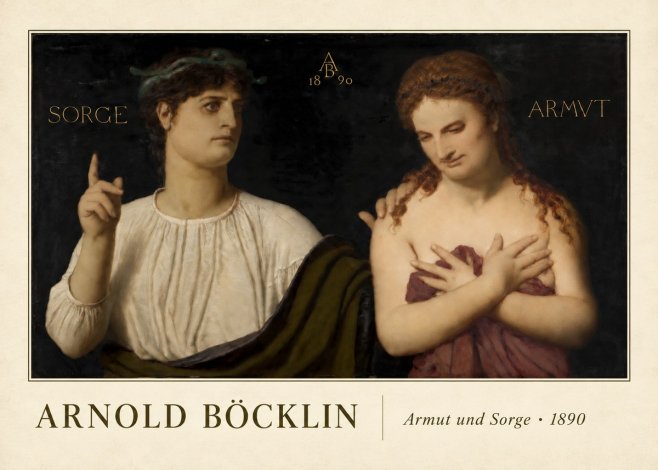 Arnold Böcklin Armut Und Sorge No4 - Poster