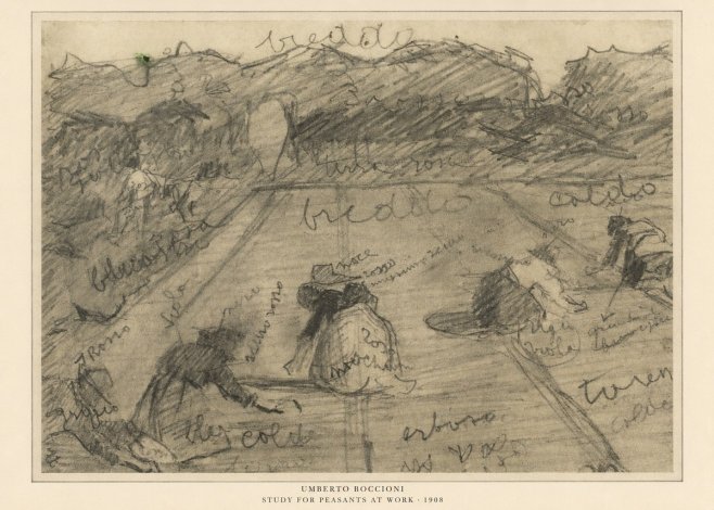 Umberto Boccioni Study for Peasants at Work No6 - Poster