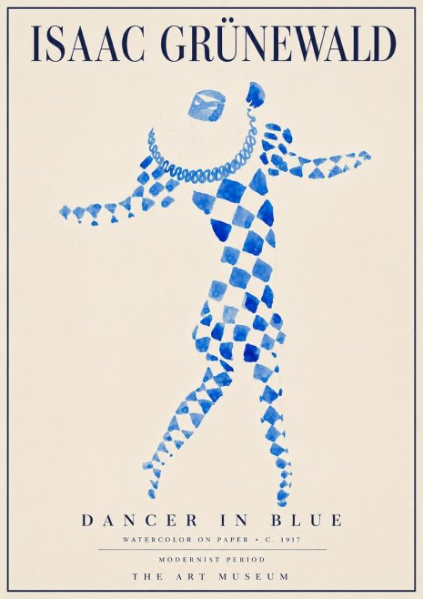 Isaac Grünewald Dancer in Blue No5 - Poster