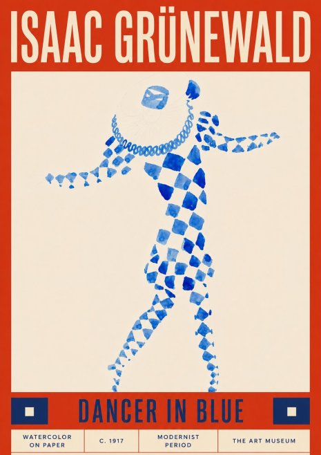 Isaac Grünewald Dancer in Blue No6 - Poster