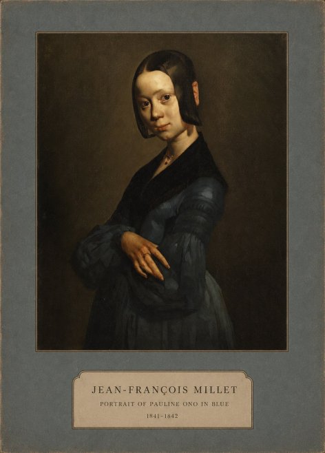 Jean-François Millet Portrait of Pauline Ono in Blue No2 - Poster