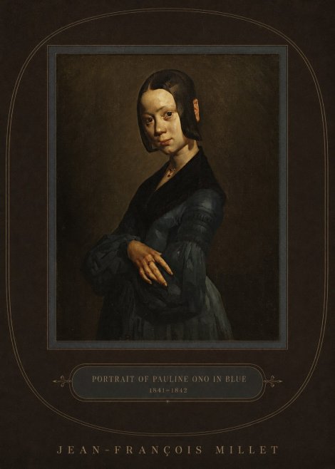 Jean-François Millet Portrait of Pauline Ono in Blue No4 - Poster