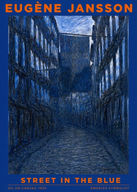 Eugène Jansson Street in the Blue No2 - Poster