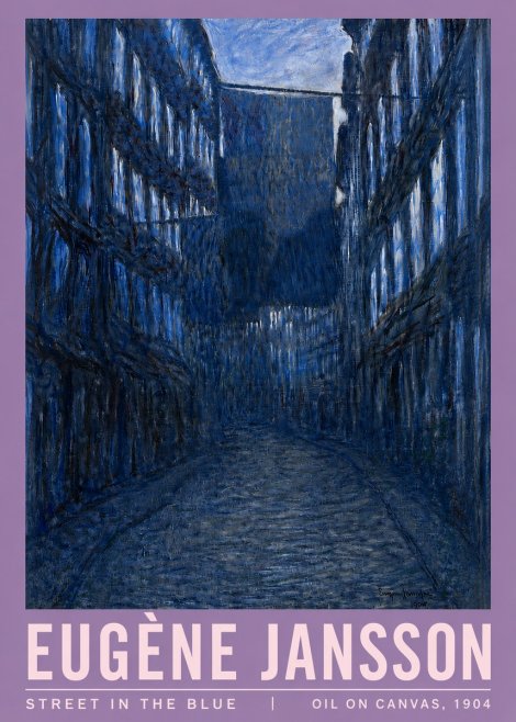 Eugène Jansson Street in the Blue No3 - Poster