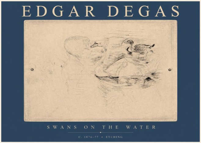 Edgar Degas Swans on the Water No2 - Poster