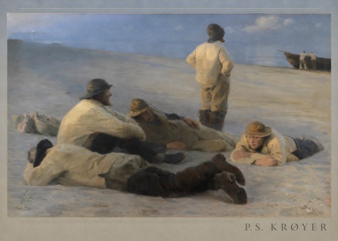 P.S. Krøyer Fishermen on Skagen Beach No3 - Poster