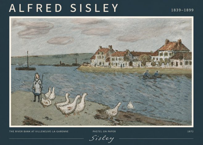 Sisley The River Bank at Villeneuve-la-garenne No2 - Poster
