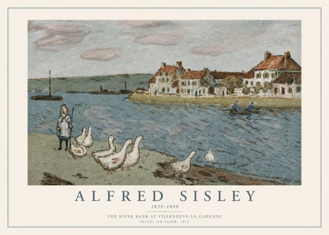 Sisley The River Bank at Villeneuve-la-garenne No3 - Poster