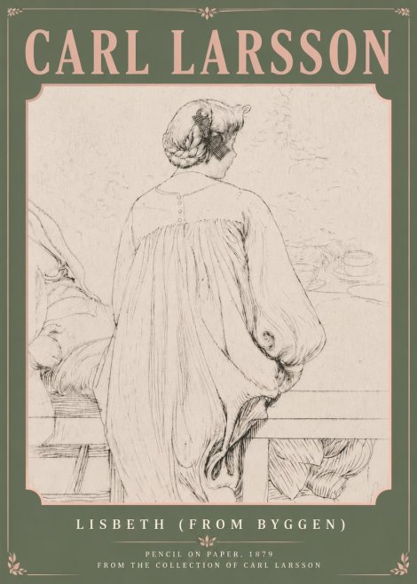Carl Larsson Lisbeth (from Byggen) No5 - Poster