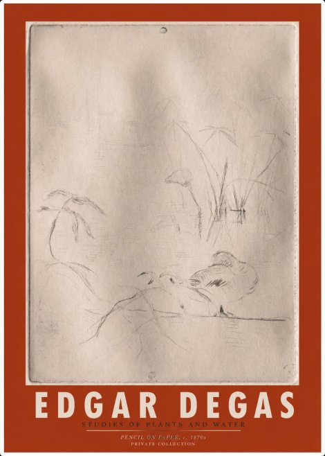 Edgar Degas Studies of Plants and Water No2 - Poster