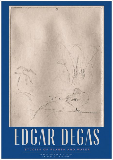 Edgar Degas Studies of Plants and Water No3 - Poster