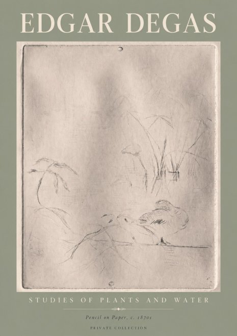 Edgar Degas Studies of Plants and Water No4 - Poster