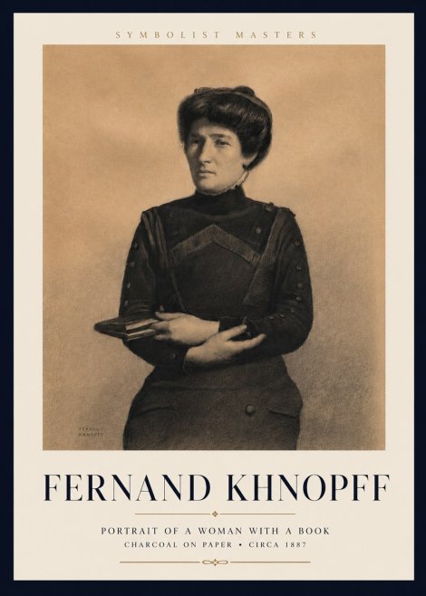 Fernand Khnopff Portrait of a Woman with a Book No3 - Poster