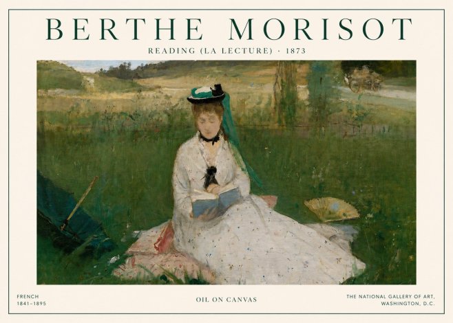 Berthe Morisot Reading (La Lecture) No3 - Poster