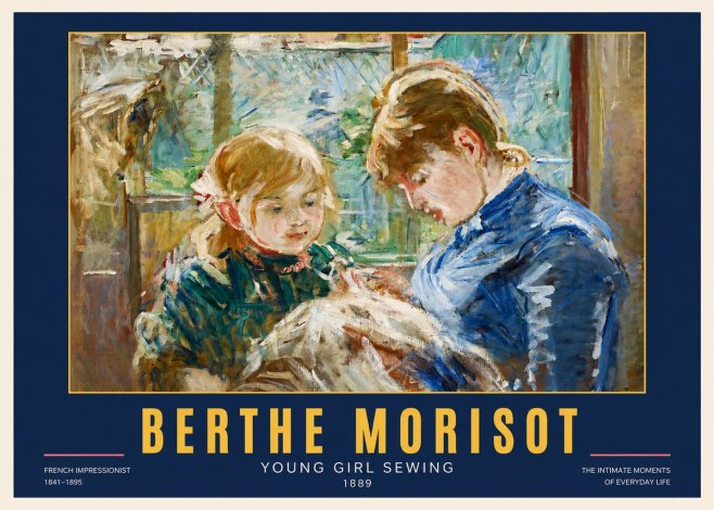 Berthe Morisot Young Girl Sewing No2 - Poster